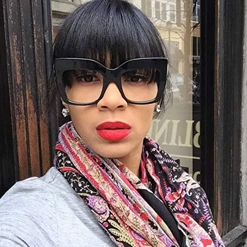 Vista 2 de FEISEDY Gafas cuadradas de gran tamaño con marco de gafas para mujer B2475