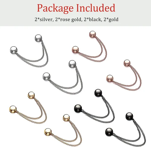 Vista 7 de FJW Clips de ropa multifuncionales: clips magnéticos para dobladillo para camisas y dobladillos ligeros, clip de estilo sin alfileres para bufanda