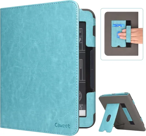 Vista 10 de Caweet Funda para Nook GlowLight 4 Plus de 7.8 pulgadas versión 2023, funda protectora plegable de piel sintética premium con ranura para tarjetas