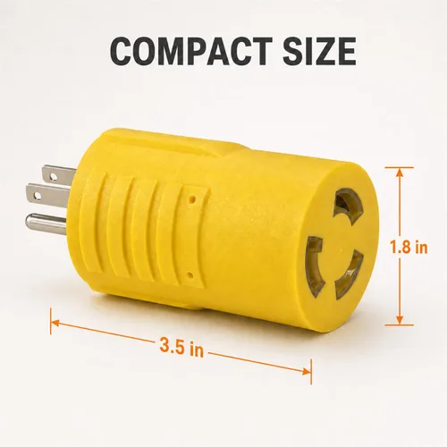Vista 3 de Adaptador de RV de 30 amperios a 110V NEMA 5-15P a L5-30R Twist Lock