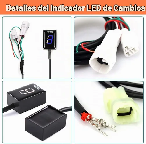 Vista 4 de Indicador de engranaje de motocicleta de 6 velocidades, indicador digital de engranajes, pantalla de engranajes impermeable, compatible con Yamaha