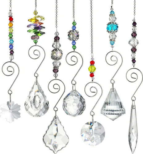 Vista 9 de 6 piezas de coloridos colgantes de prisma de cristal para ventana Transparente 1*