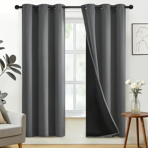 Vista 145 de SimpleHome - Cortinas opacas 100% para recámara, cortinas de ventana con ojales beige, con aislamiento térmico, cortinas de oscurecimiento