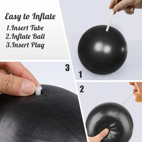 Vista 4 de Pelota de pilates pequeña de 9 pulgadas, mini pelotas de yoga para gimnasio, yoga, entrenamiento de núcleo, fitness, entrenamiento, estabilidad