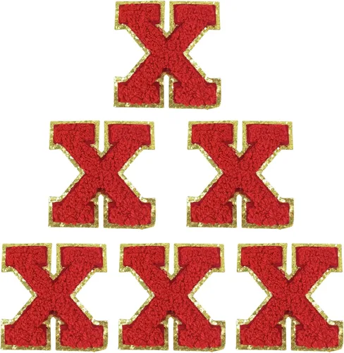 Vista 8 de 6 parches de letras de felpilla autoadhesivas de 2 pulgadas, parches de letras universitarias de la A a la Z, parche de reparación bordado