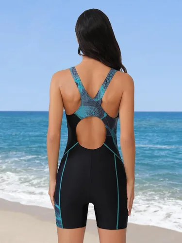 Vista 79 de ATTRACO Traje de baño deportivo de una pieza para mujer, traje de baño deportivo de entrenamiento