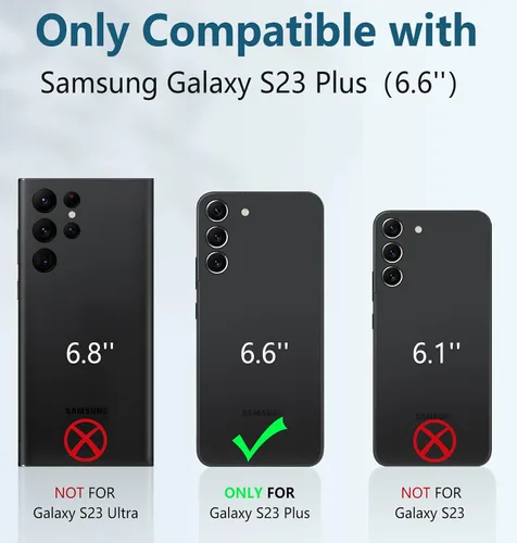 Vista 2 de FNTCASE Funda para Samsung Galaxy S23-Plus funda protectora texturizada de doble capa y carcasa de TPU resistente con soporte, protección contra