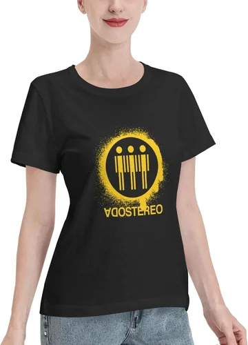 Vista 2 de Soda - Camisetas estéreo para mujer, ajuste holgado, casual, de algodón, cómodas, cuello redondo, manga corta, ropa