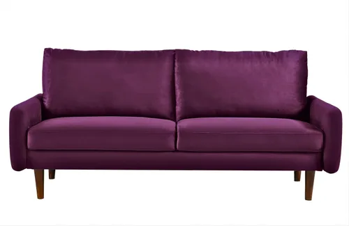 Vista 3 de Container Furniture Direct Kent - Sofá de terciopelo para salas de estar modernas y espacios compactos, cómodo sofá de 3 plazas, muebles de estudio