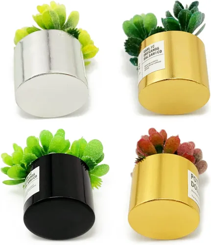 Vista 5 de 4 piezas de plantas en maceta de casa de muñecas en miniatura, pequeños bonsái suculentas artificiales