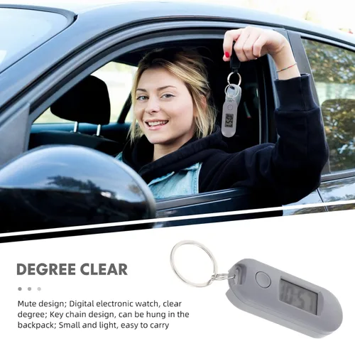 Vista 5 de Llavero reloj de bolsillo digital con temporizador para colgar, mochila luminosa, pequeño reloj de bolsillo, llavero para niños, estudiantes