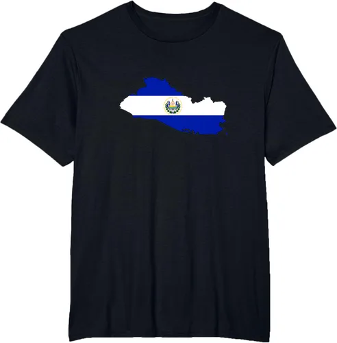Vista 28 de Camiseta de El Salvador Country Outline on Flag
