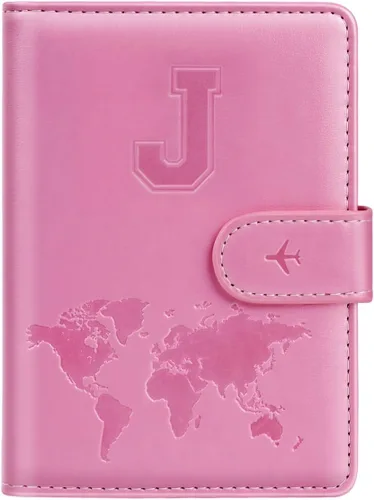 Vista 53 de Funda para Pasaporte Personalizada con Letra de la A a la Z, Billetera de Viaje con Bloqueo RFID, Funda para Pasaporte, Estuche para Pasaporte