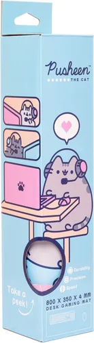 Vista 2 de Grupo Erik Alfombrilla de mouse XXL - Pusheen Regalos para los amantes de los gatos Alfombrilla de escritorio para juegos de 31.5 x 13.8 pulgadas