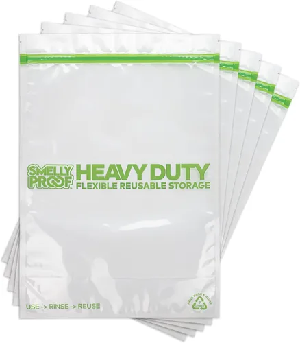Vista 3 de 50 x HEAVY DUTY 5mils Thick Dishwasher-Safe STAND-UP Reusable Bags, US-MADE, Extra Durable Washable Reclosable Food Storage Extra Large Bags, XXL