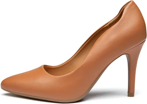 Vista 2 de Trary Zapatos de tacón alto de aguja para mujer, punta cerrada, clásica, sexy, de 3.5 pulgadas, para vestido de boda, trabajo, fiesta, zapatos