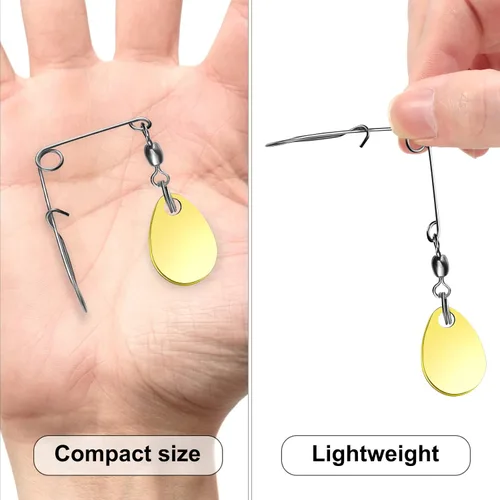 Vista 4 de Sumind Cuchillas giratorias de pesca Spinner Bait Cucharas lisas Plataformas Cucharas de pesca Cuchillas Señuelos Accesorios
