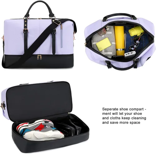Vista 3 de Weekender Overnight - Bolsa de viaje de gran tamaño para hombres y mujeres