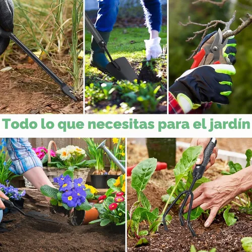 Vista 3 de Juego de herramientas de jardín de 5 piezas con mango extendido, juego de herramientas de jardín resistentes, kit de herramientas de jardinería