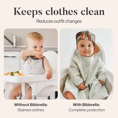 Vista 4 de Premium Baby Led Weaning Bib - Full Coverage with Lap Protection - Water-Resistant Long Sleeve Smock