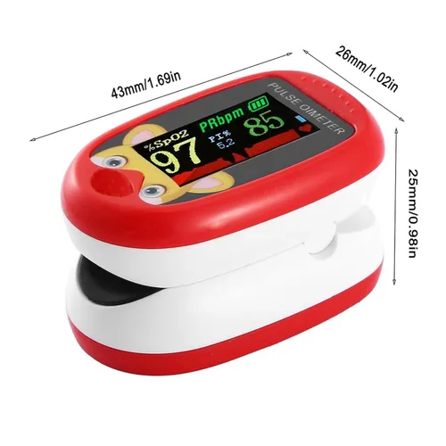 Vista 7 de Oxímetro de pulso para niños (de 2 a 12 años) recargable para niños, monitor de oxígeno y corazón, medidor de oxígeno en sangre en la punta