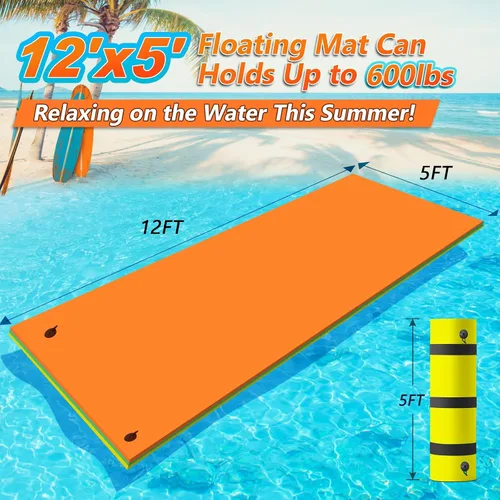 Vista 10 de CTSC Alfombra flotante – Alfombra flotante Lily Pad – 12 x 5 pies alfombra de agua flotante para lago, espuma XPE resistente a desgarros de alta