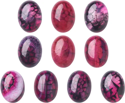 Vista 22 de Crafans Flat Back Gemstone Oval Cabochons Natural Stone Cabochons Healing Power Stone Chakra Crystal for Crafts DIY Jewelry Making Supplies