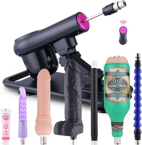 Vista 7 de Máquina sexual Auxfun Consolador con consolador, juguetes sexuales con 7 accesorios
