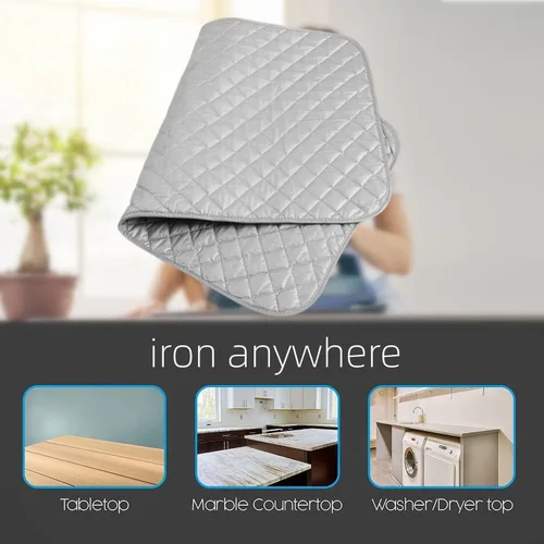Vista 4 de BORDSTRACT Almohadilla de planchar portátil, manta plegable para planchar, adecuada para lavadora, secadora, encimera, mesa de planchado pequeña Sin