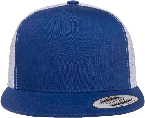 Vista 2 de The Hat Pros Yp Classics Yupoong 5 Panel Classic Trucker Cap Gorra Trucker con visera plana de alto perfil OSFM Snapback