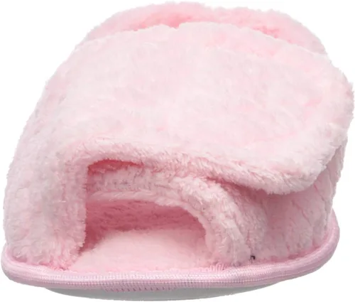 Vista 2 de MUK LUKS - Zapatilla de pie para mujer con punta abierta ajustable, rosa