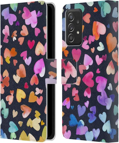 Vista 284 de Head Case Designs Officially Licensed Ninola Brushstrokes Multi Colorful Leather Wallet Case Compatible with Samsung Galaxy A07 4G