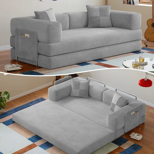 Vista 10 de Sofá cama sin hueso de 78.8 pulgadas para sala de estar, sofá