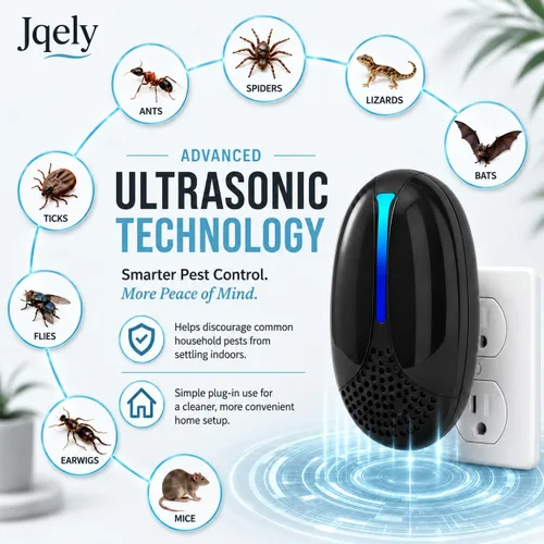 Vista 2 de Repelente ultrasónico de plagas para interiores, trampas para ratones Negro