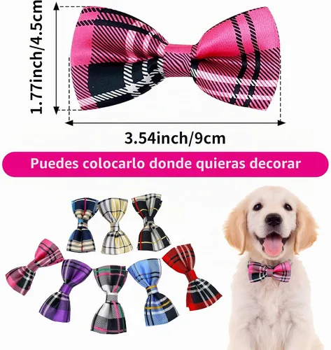 Vista 2 de PET SHOW Paquete de 8 pajaritas a cuadros para perros pequeños