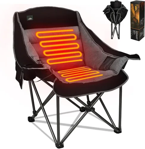 Vista 8 de Northroad Silla de campamento acolchada de gran tamaño, silla de césped plegable con soporte para tazas, bolsa de transporte para senderismo al aire