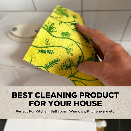 Vista 9 de Wettex El paquete original de 10 paños de cocina suecos para la cocina Reusable Paper Towels, Super Absorbent Sponge Cloths, Washable Dish Cloths
