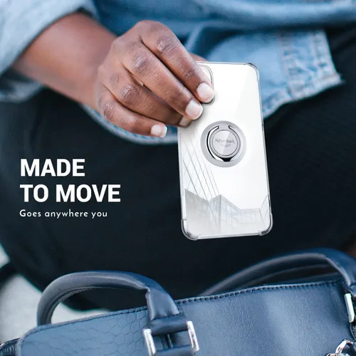 Vista 7 de Silverback - Funda transparente para iPhone 14 con soporte de anillo de 6.1 pulgadas TPU suave protector, parachoques amortiguador, a prueba