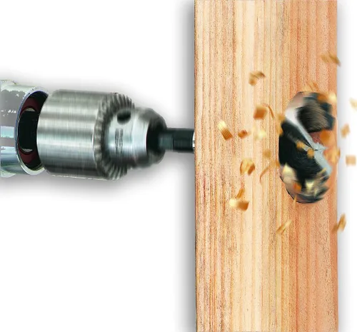 Vista 4 de IVY Classic 46120 Broca Forstner de 1-1/4 x 3-1/2", acero de alto carbono, vástago de 3/8", 1/tarjeta