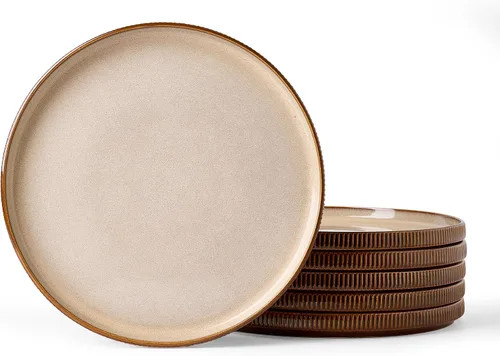 Vista 30 de famiware Star Platos de Ensalada para 6, Juego de Platos de 8 Pulgadas, Vajilla de Gres, Platos Pequeños para Postre, Ensalada, Aperitivo, Blanco