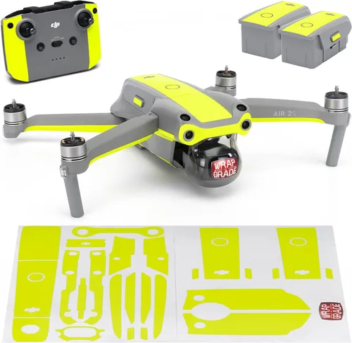 Vista 11 de WRAPGRADE Funda compatible con DJI Air 2S Color de acento B (Airforce Silver)
