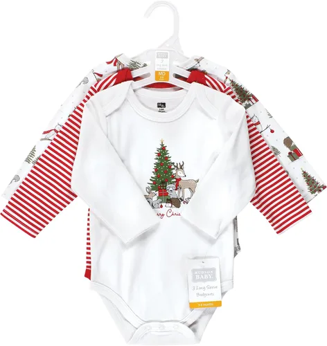 Vista 119 de Hudson Baby Body unisex de algodón de manga larga para bebé, leopardo rosa rojo