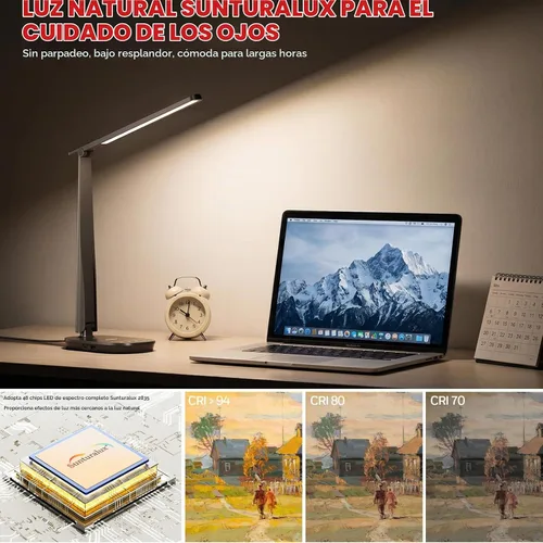 Vista 4 de Honeywell Lámpara de escritorio LED para oficina en casa, luz de lectura