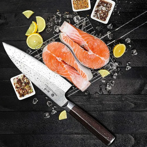 Vista 2 de imarku - Cuchillo Deba de 7 pulgadas, cuchillo de chef ultra afilado, cuchillo de cocina japonés definitivo con bisel único de acero inoxidable