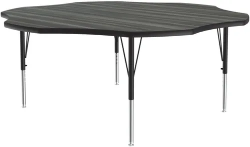 Vista 130 de Correll - Mesa rectangular de actividades para el aula de 24 x 36 pulgadas, altura ajustable (19-29 pulgadas), parte superior de nogal colonial
