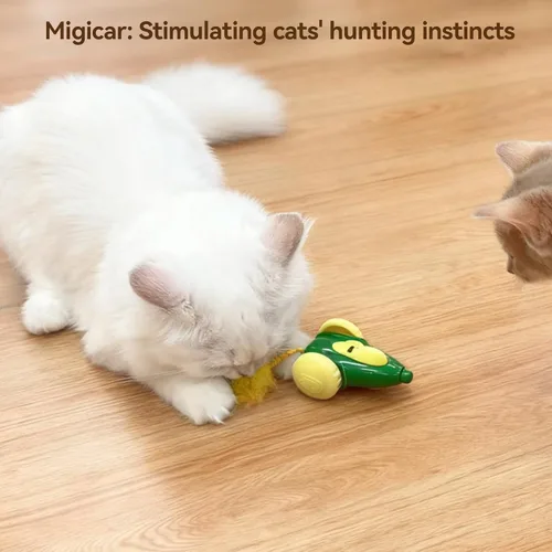 Vista 2 de Migipaws juguete para gatos, juguete interactivo automático Migicar como un ratón, programa inteligente, juguete recargable para gatitos