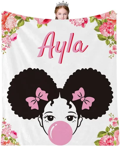 Vista 11 de Artsadd Mantas personalizadas para niñas bebés con nombre, manta personalizada para niños, manta personalizada para regalo para bebé niña