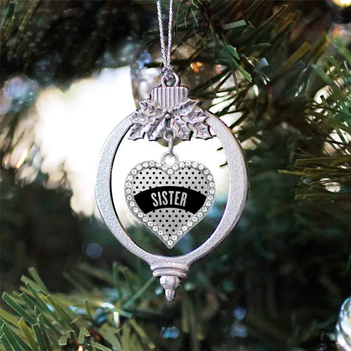 Vista 2 de Inspired Silver - Adornos festivos de dije de plata, de corazón abierto con circonitas cúbicas