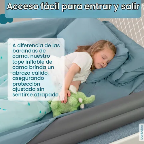 Vista 4 de BANBALOO - Protector de cama inflable para niños - Protección contra caídas infantiles, riel inflable de cama de viaje, para camas plegables