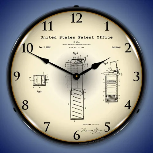 Vista 2 de Pez Candy Dispenser 1952 - Reloj de pared LED patentado, Retro/Vintage, iluminado, 14 pulgadas